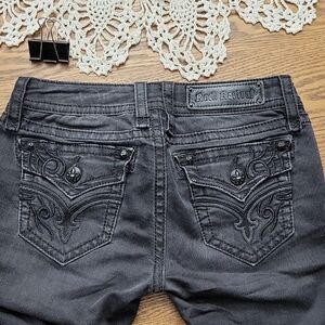 Rock Revival Black Embroidered Boot Cut Jeans